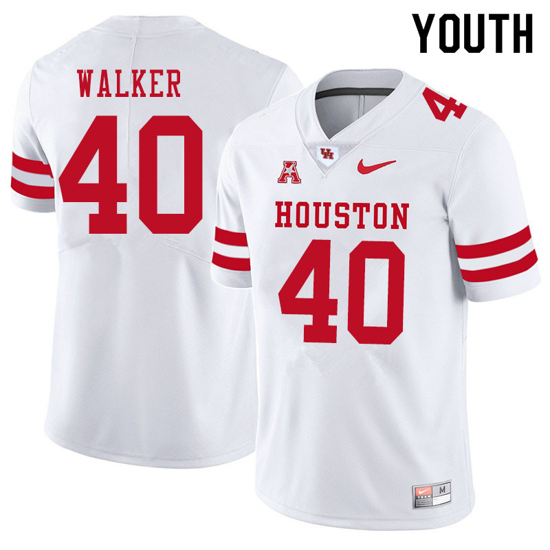 Youth #40 Kelan Walker Houston Cougars College Football Jerseys Sale-White
